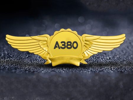 A380 Flat Text Designed Badges Cheap