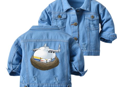 Antonov 225 Nesting Designed Children Denim Jackets on Sale