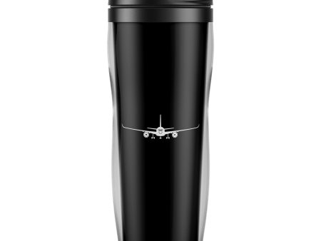 Airbus A350 Silhouette Designed Plastic Travel Mugs Supply