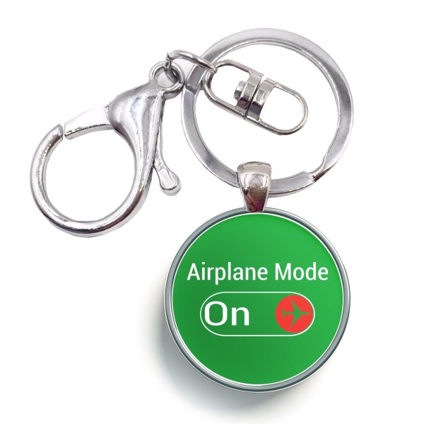 Airplane Mode On Designed Circle Key Chains Fashion