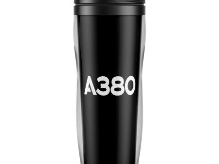 A380 Flat Text Designed Plastic Travel Mugs Sale