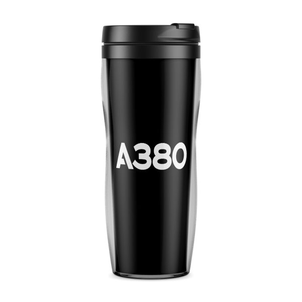 A380 Flat Text Designed Plastic Travel Mugs Sale