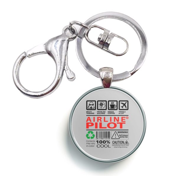 Airline Pilot Label Designed Circle Key Chains For Cheap