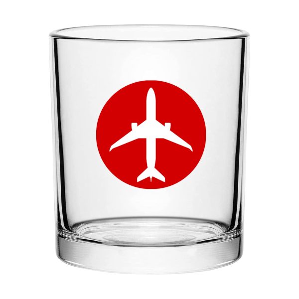 Airplane & Circle Designed Special Whiskey Glasses Online