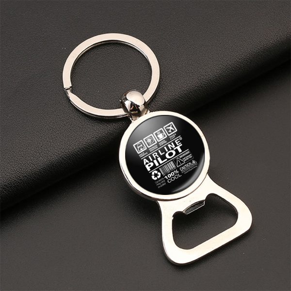 Airline Pilot Label Designed Bottle Opener Key Chains For Sale