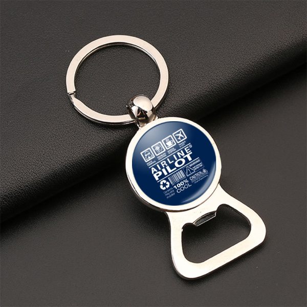 Airline Pilot Label Designed Bottle Opener Key Chains For Sale