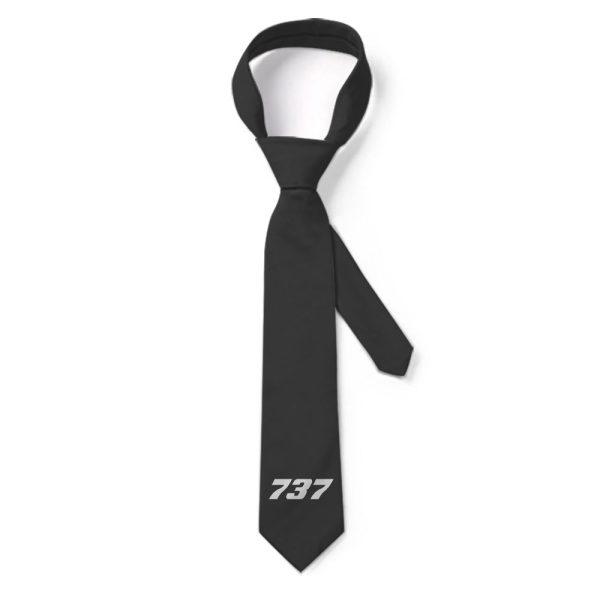 737 Flat Text Designed Ties For Cheap