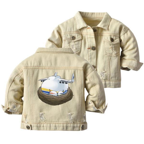 Antonov 225 Nesting Designed Children Denim Jackets on Sale