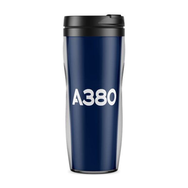 A380 Flat Text Designed Plastic Travel Mugs Sale