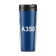 A350 Flat Text Designed Plastic Travel Mugs Online Sale