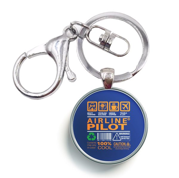 Airline Pilot Label Designed Circle Key Chains For Cheap