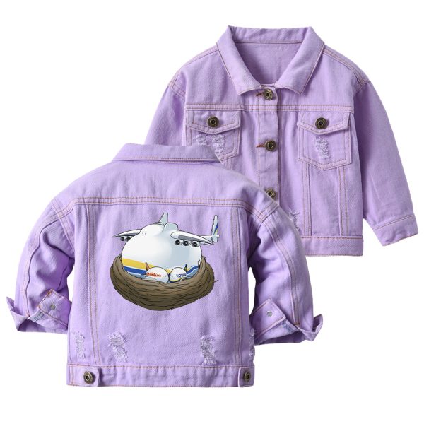 Antonov 225 Nesting Designed Children Denim Jackets on Sale