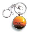 Amazing Airbus A330 Landing at Sunset Designed Circle Key Chains For Sale