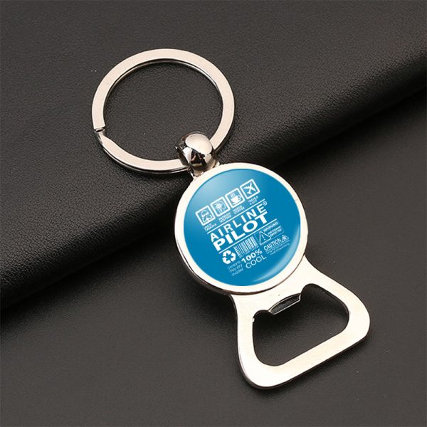 Airline Pilot Label Designed Bottle Opener Key Chains For Sale