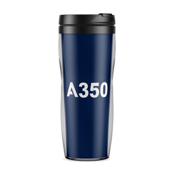 A350 Flat Text Designed Plastic Travel Mugs Online Sale