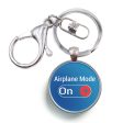 Airplane Mode On Designed Circle Key Chains Fashion