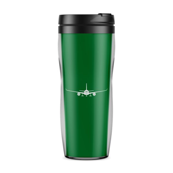 Airbus A350 Silhouette Designed Plastic Travel Mugs Supply