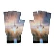 Airplane Flying Over Runway Designed Cut Gloves Fashion