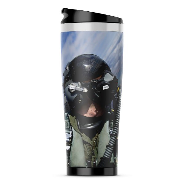 Amazing Military Pilot Selfie Designed Stainless Steel Travel Mugs Cheap