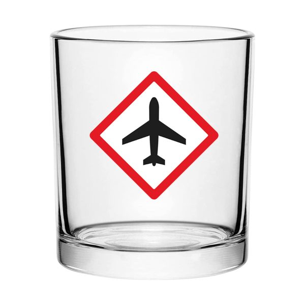 Airplane Warning Designed Special Whiskey Glasses Online