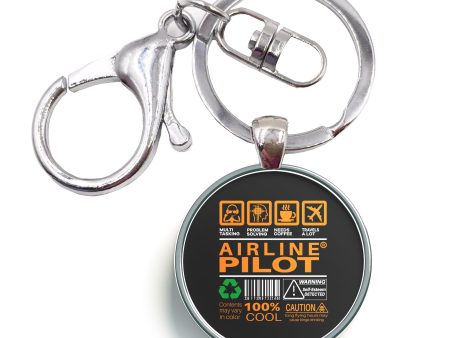 Airline Pilot Label Designed Circle Key Chains For Cheap