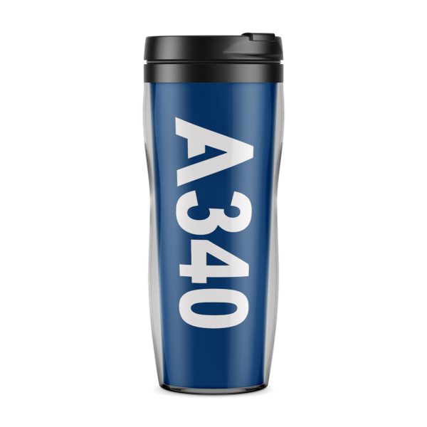 A340 Text Designed Plastic Travel Mugs For Discount