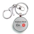 Airplane Mode On Designed Circle Key Chains Fashion