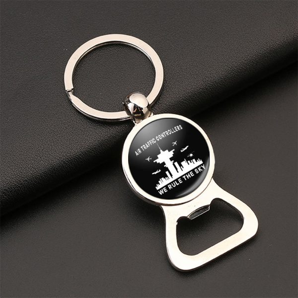 Air Traffic Controllers - We Rule The Sky Designed Bottle Opener Key Chains on Sale