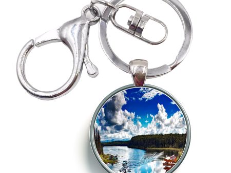 Amazing Scenary & Sea Planes Designed Circle Key Chains Supply