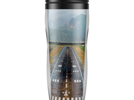 Amazing Mountain View & Runway Designed Plastic Travel Mugs For Discount