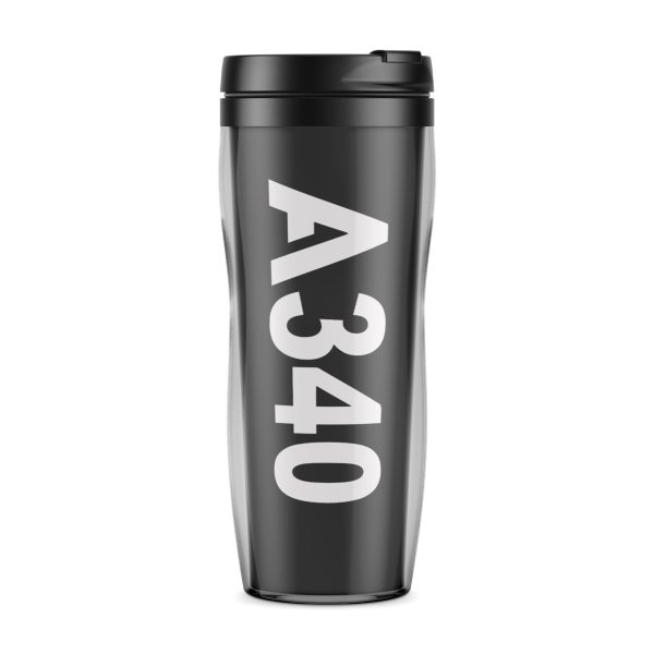 A340 Text Designed Plastic Travel Mugs For Discount