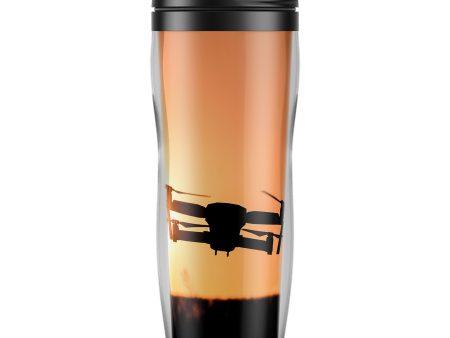 Amazing Drone in Sunset Designed Plastic Travel Mugs Online now