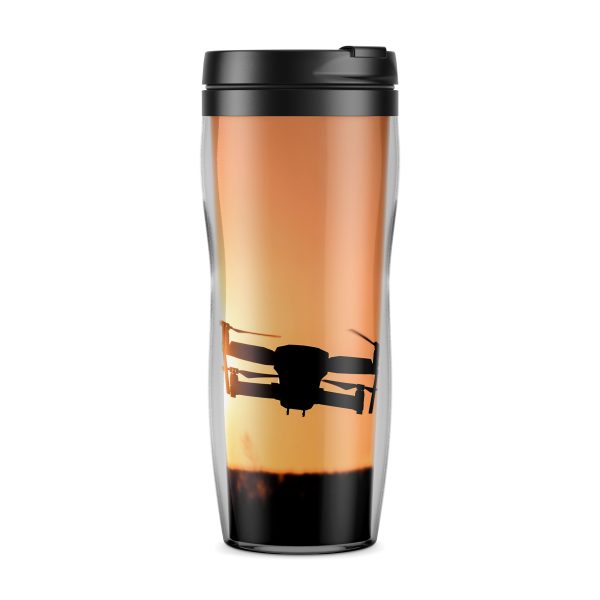 Amazing Drone in Sunset Designed Plastic Travel Mugs Online now