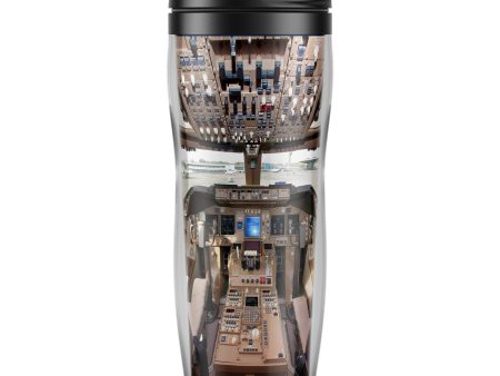 Boeing 747 Cockpit-Vertical Designed Plastic Travel Mugs Hot on Sale