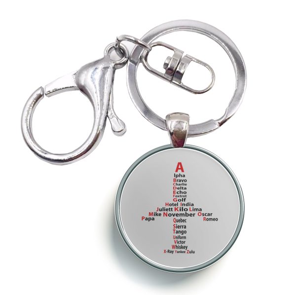 Airplane Shape Aviation Alphabet Designed Circle Key Chains For Discount