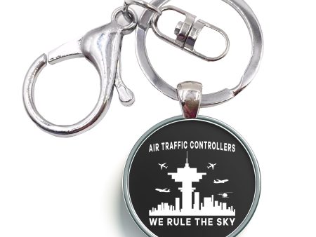 Air Traffic Controllers - We Rule The Sky Designed Circle Key Chains Discount