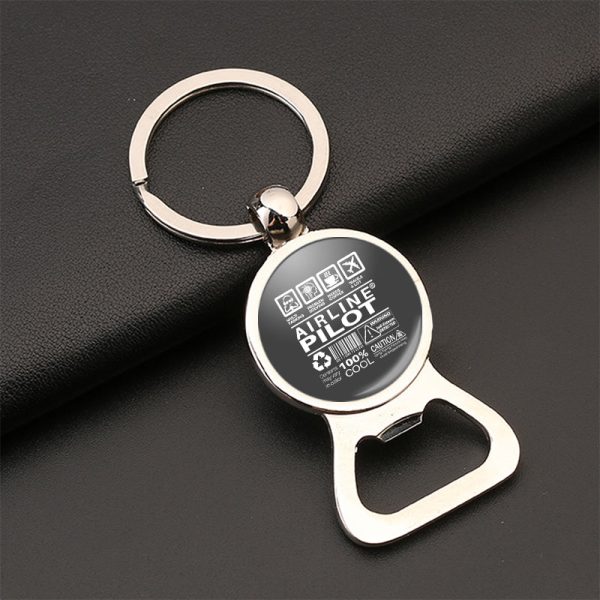 Airline Pilot Label Designed Bottle Opener Key Chains For Sale