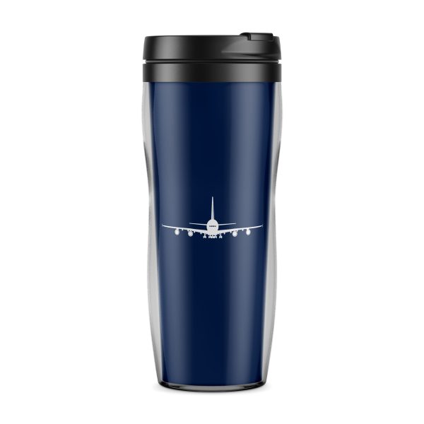 Airbus A380 Silhouette Designed Plastic Travel Mugs Supply