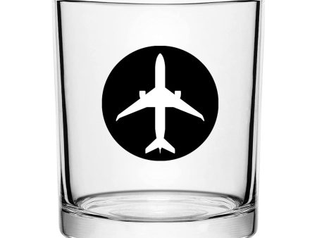 Airplane & Circle Designed Special Whiskey Glasses Online