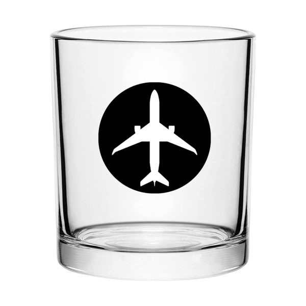 Airplane & Circle Designed Special Whiskey Glasses Online