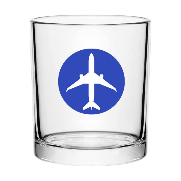 Airplane & Circle Designed Special Whiskey Glasses Online