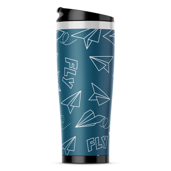 Paper Airplane & Fly-Green Designed Stainless Steel Travel Mugs Cheap