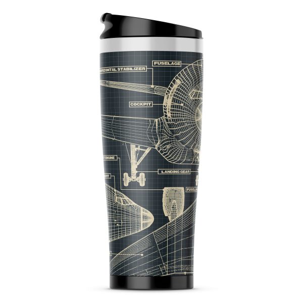 Airplanes Fuselage & Details Designed Stainless Steel Travel Mugs Hot on Sale