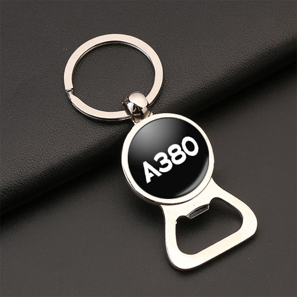 A380 Flat Text Designed Bottle Opener Key Chains Online now