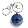 Airplane From Below Designed Circle Key Chains Online Sale