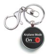 Airplane Mode On Designed Circle Key Chains Fashion