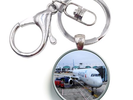 American Airlines A321 Designed Circle Key Chains Online Sale