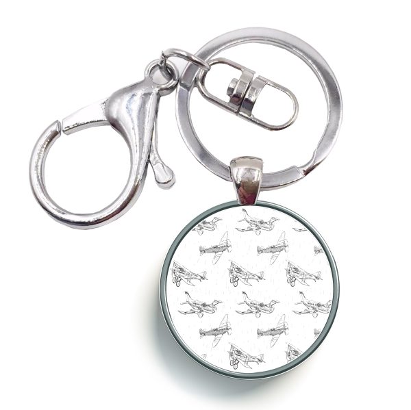 Super Aircrafts Designed Circle Key Chains For Sale