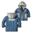 Antonov & Text Designed Children Hooded Denim Jackets Cheap