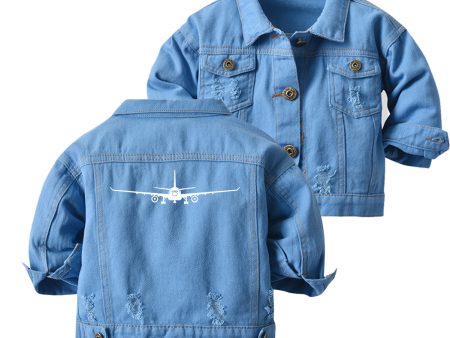 Airbus A330 Silhouette Designed Children Denim Jackets Cheap